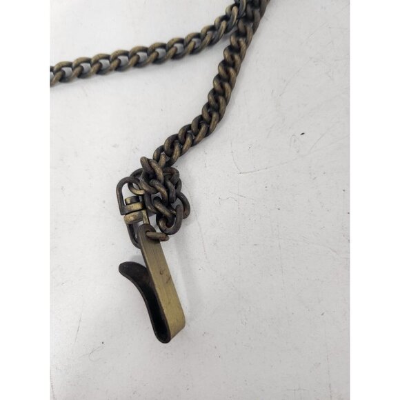 ANTIQUE Benry Eagle Pocket Watch With Watch Chain Rustic Metal Black Gold Tone - Picture 3 of 8